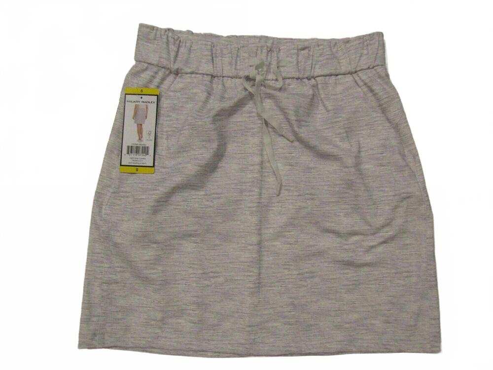 NEW HILARY RADLEY women's pull-on drawstring skirt in light gray combo